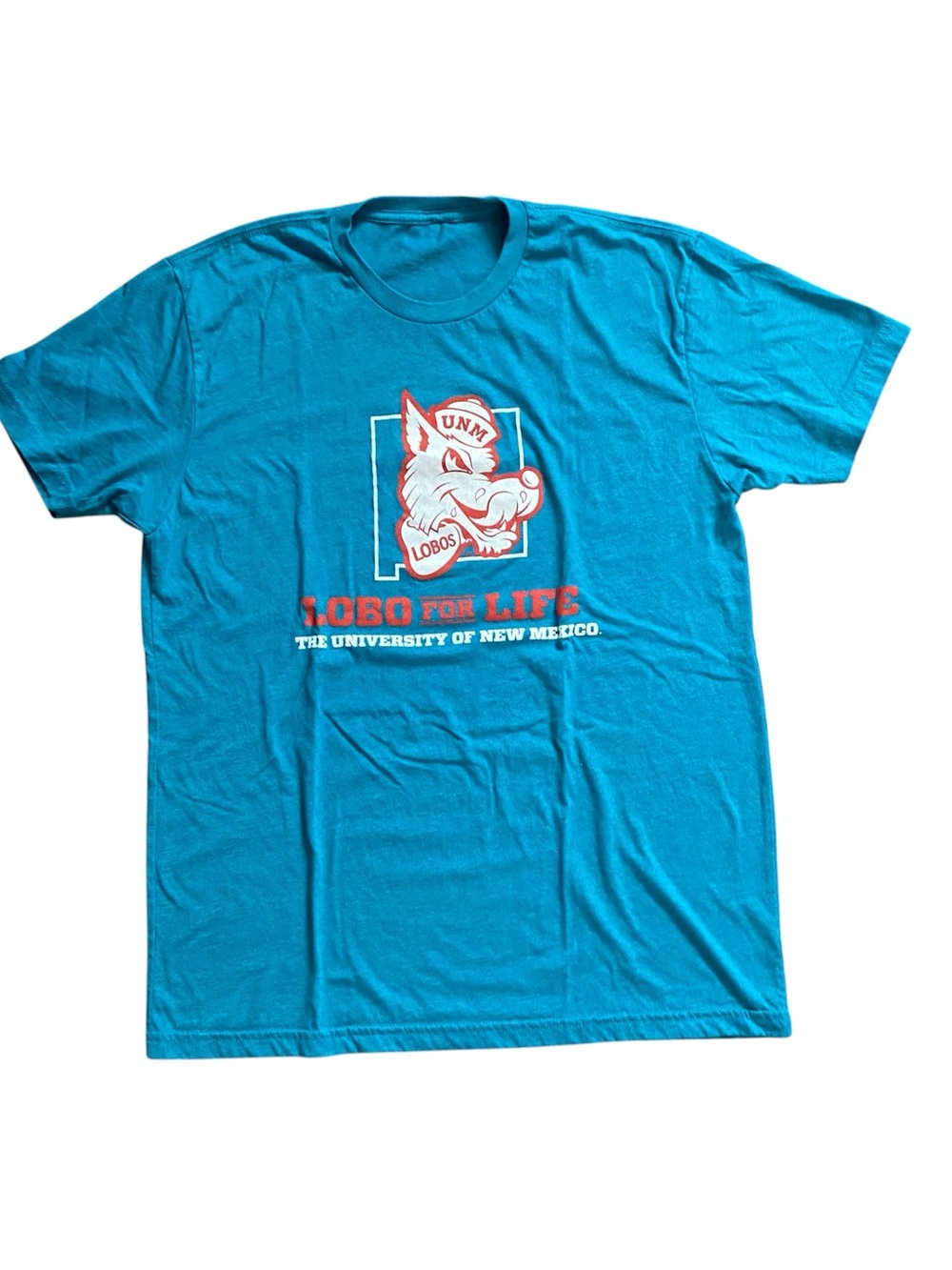 University of New Mexico Lobo T-Shirt Women’s Large Turquoise Blue